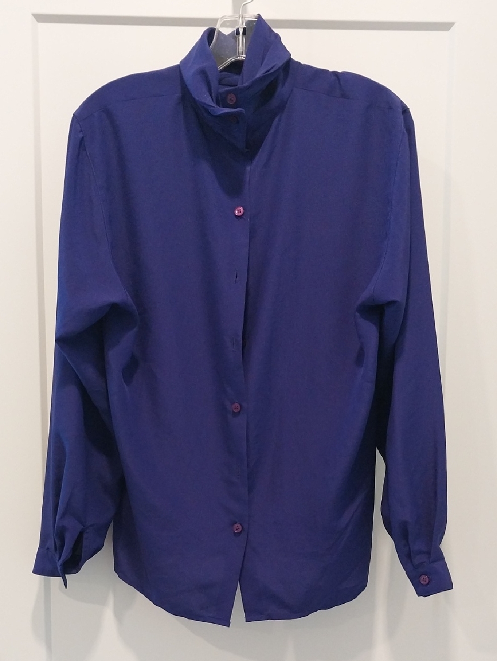 Rena Rowan Classic Button-Up Shirt in Deep Royal Purple...SIze 8